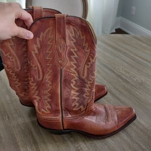 Western leather cowboy boots